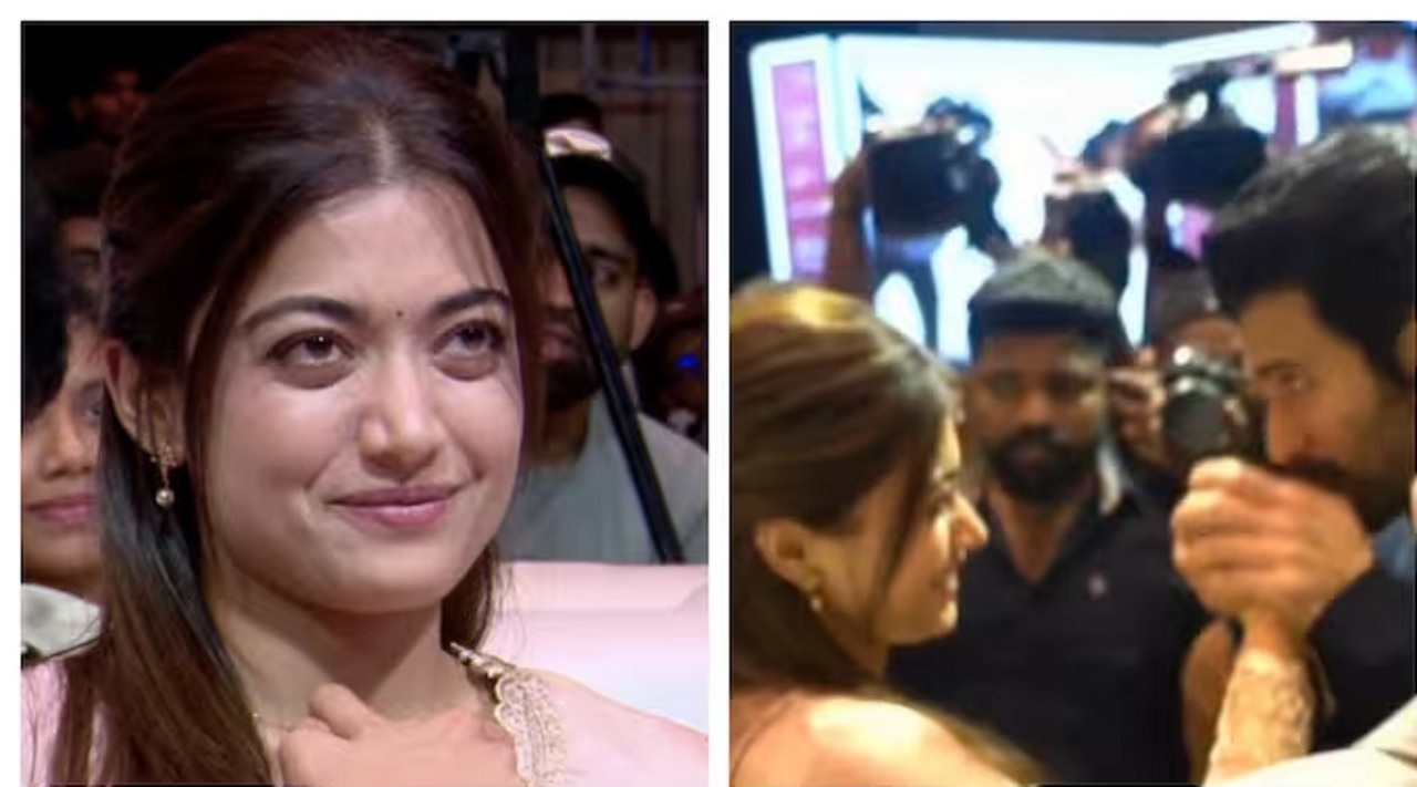 Vijay Devarakonda gave a kiss at a public event... Rashmika Mandhana spoke with emotion!